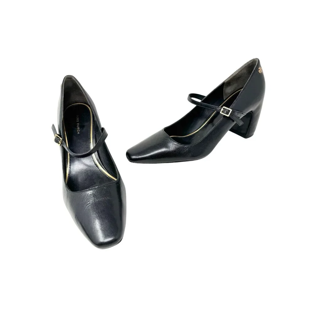 Shoe Size 7 Tory Burch Black Leather Pumps